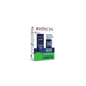 خرید و قیمت پک شامپو بیوکسین BIOXCIN بیوتین حجم 300 میل و بسته 60 عددی قرص تقویت مو