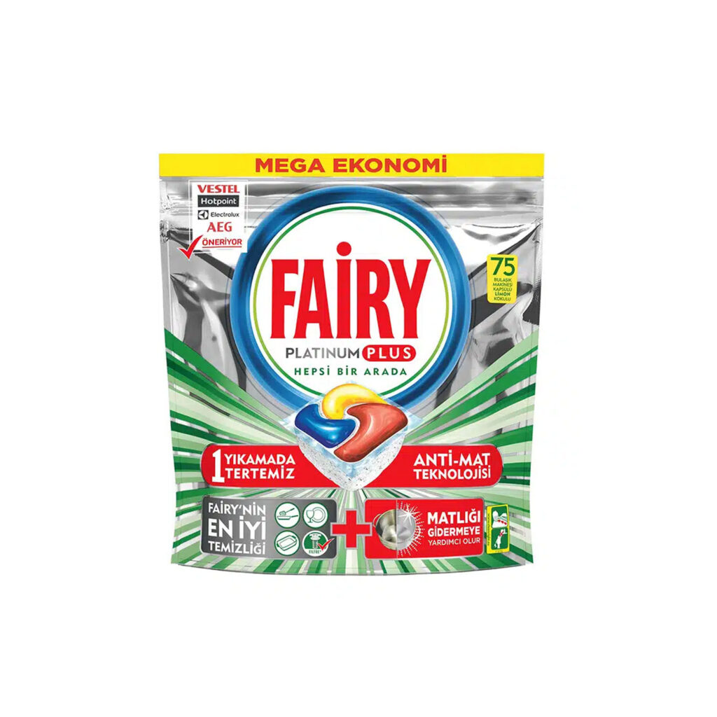 قیمت و خرید قرص ظرفشویی فیری Fairy مدل Platinum بسته 72 عددی