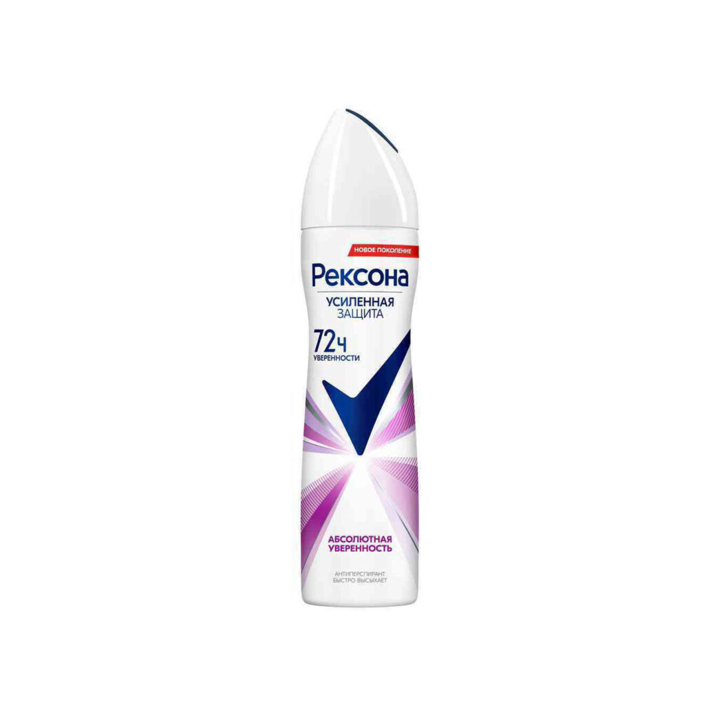 خرید و قیمت اسپری دئودورانت رکسونا Rexona زنانه 72 ساعته مدل Абсолютная уверенность حجم 150 میل